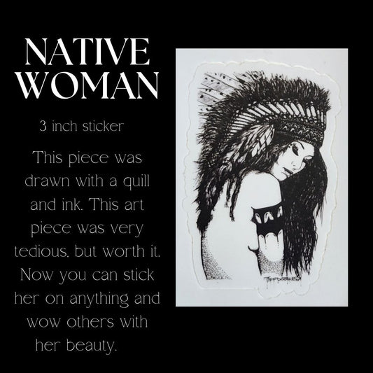 Native Woman Vinyl Sticker